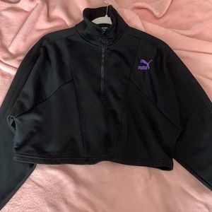 Puma sport cropped half-zip sweatshirt